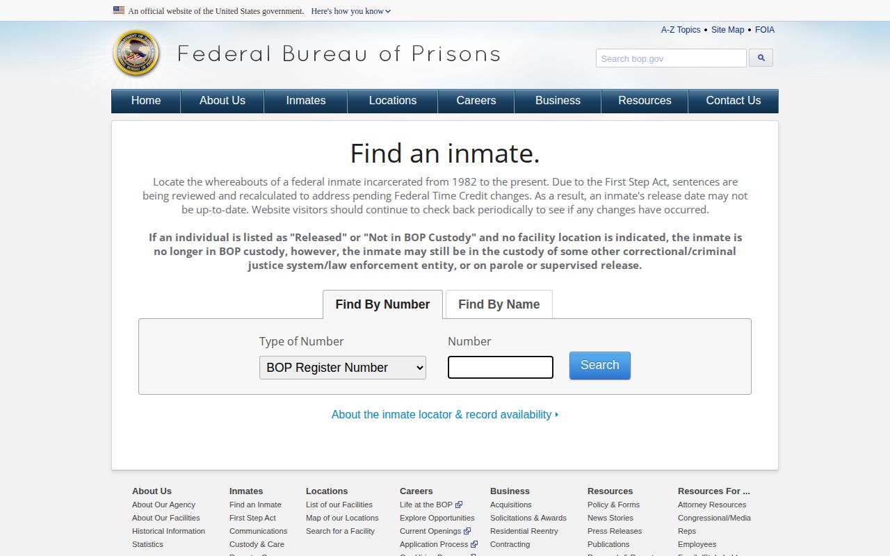 Hinsdale County released inmates federal BOP locator source